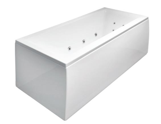 vanna Forma, 1690x750 mm, ar priekšējo paneli, rāmi, sifonu, ar masāžas sistēmu S7, balta akrila